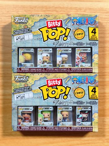 Lot 2 Boîtes Bitty Pop! One Piece - 8 Figurines dont 2 CHASE (Buggy & Mihawk)