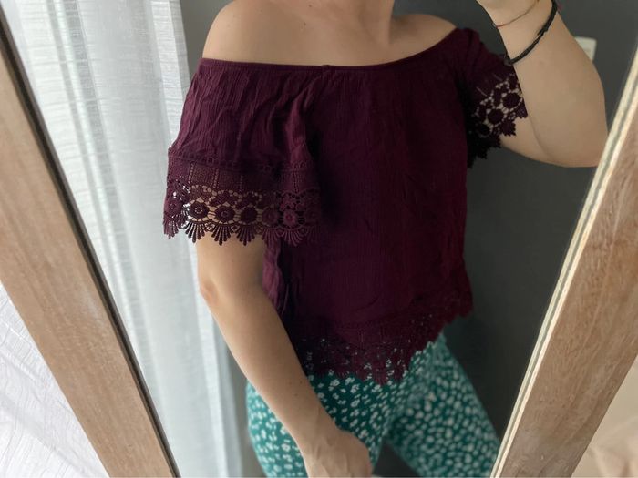 TEE shirt épaule dentelle - photo numéro 2