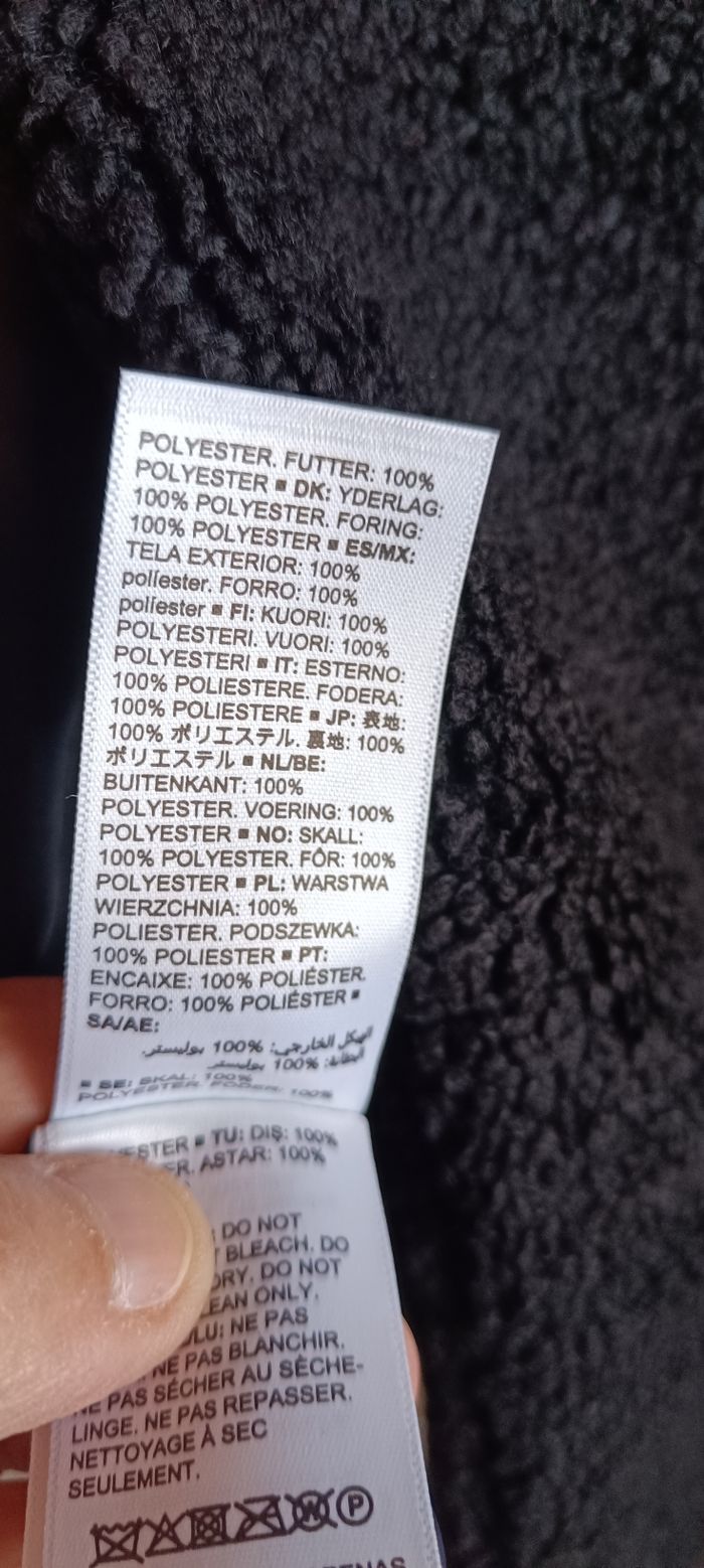 Manteau sherpa molleton noir - photo numéro 9