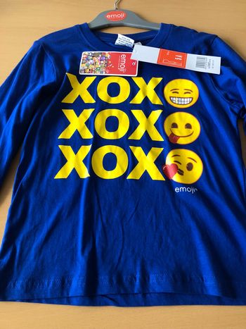 tee shirt garcon emoji en coton manches longues 110 cm 5 ans