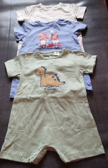 lot 3 barboteuse combishort garcon tex baby 67 cm 6 mois 