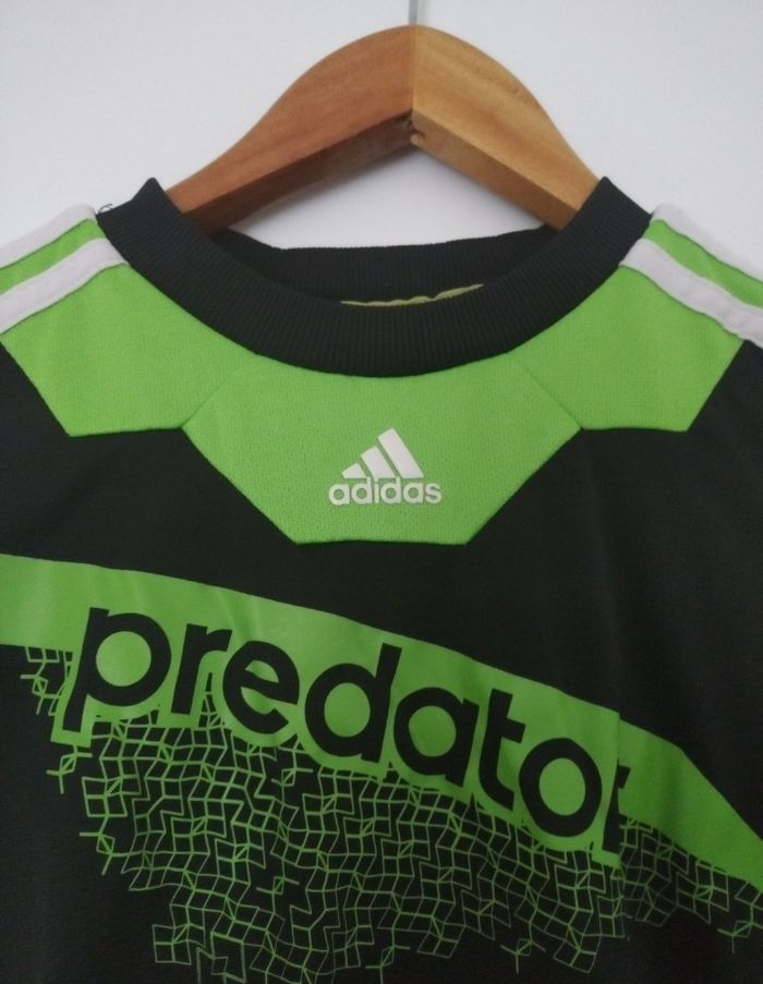 Veste zippée et t shirt garçon adidas predator 7 8 ans noir et vert fluo - photo numéro 3