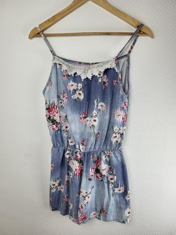 Combishort fleuri et dentelle-taille36