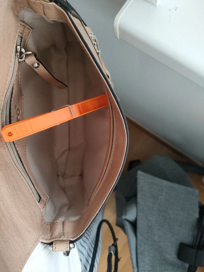 sac chic Abro beige neuf cuir franges - photo numéro 12