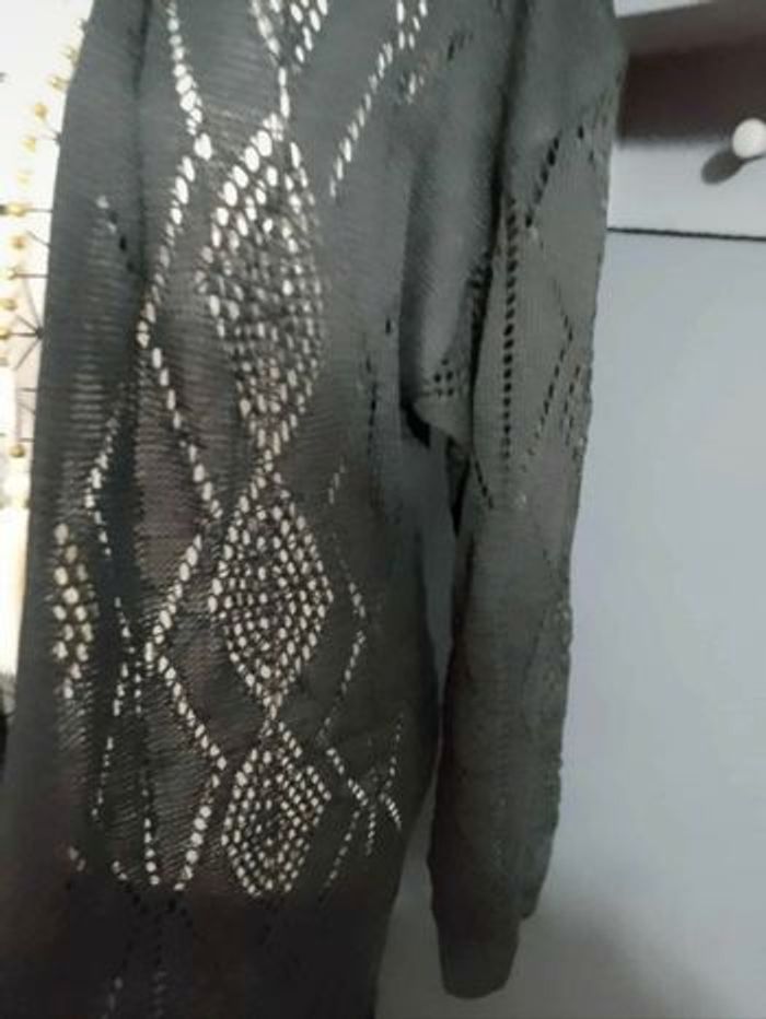 Cardigan Long Noir Grande Taille 52 – Boutonné, Manches Longues, Style Décontracté - photo numéro 3