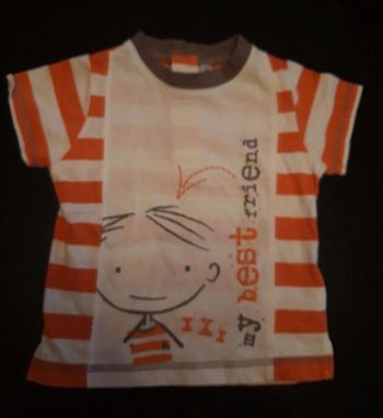 T shirt blanc orange