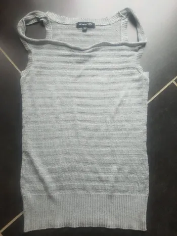Debardeur gris effet pailleté