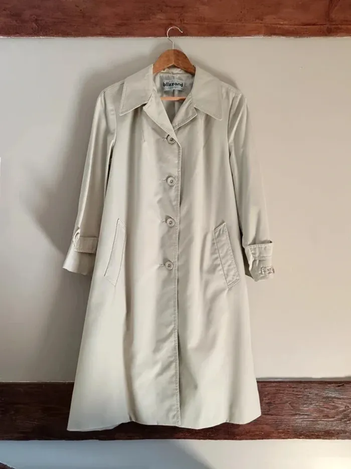 Trench mi-long crème Blizzand années 70 - photo numéro 5
