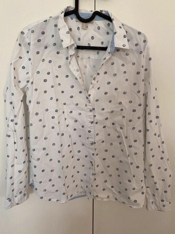 Chemise Esprit à pois bleu
