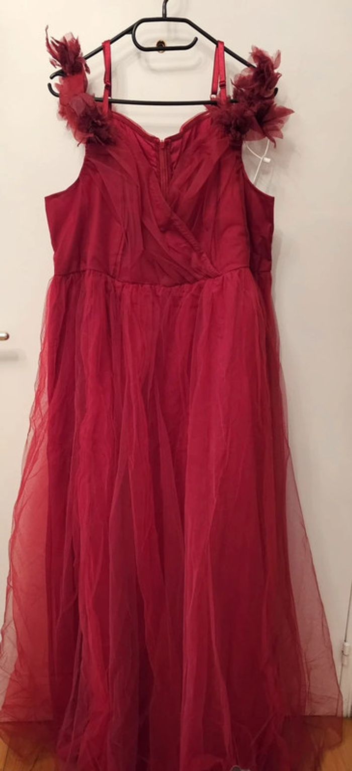 Robe longue en tulle rouge Shein neuve 3XL avec étiquette - photo numéro 2