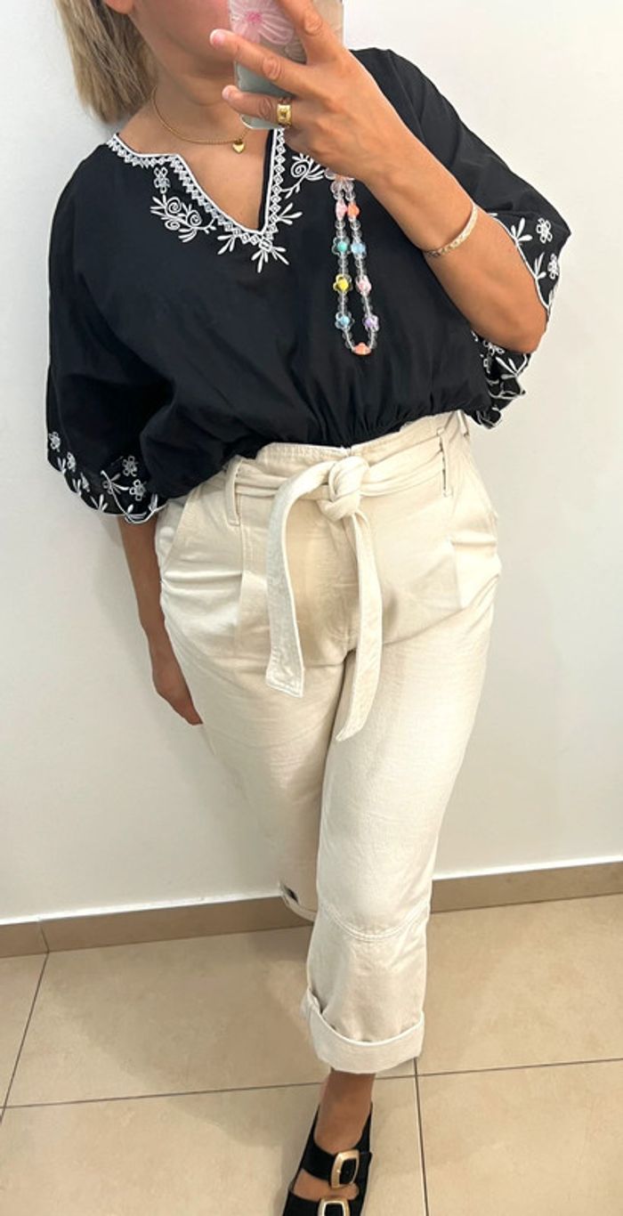 Blouse Noire Brodée Billabong - photo numéro 4