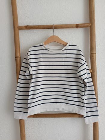 Sweat marinière intérieur molletonné polaire 10 ans