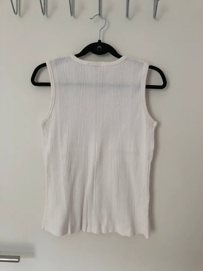Débardeur blanc Camaïeu vintage taille S - photo numéro 5