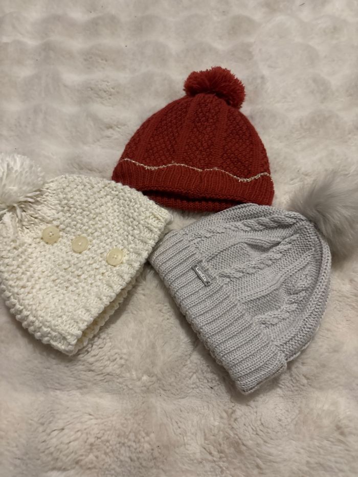 Lot de 3 bonnets fille