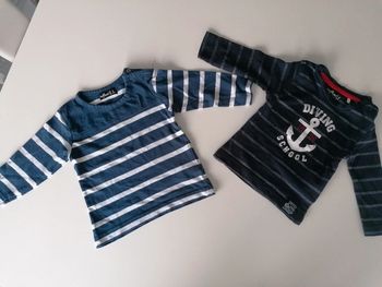 Lot 2 hauts manches longues T 6 mois garçon 👶