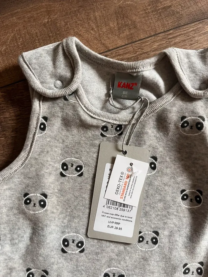 Pyjama débardeur gris panda 6 mois - photo numéro 3