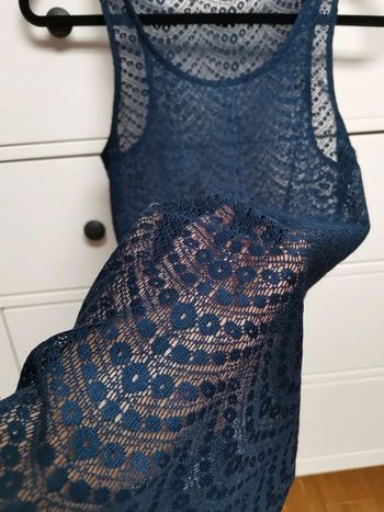 Débardeur ajourée bleu marine Vintage