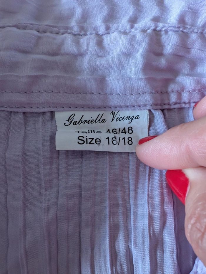 Chemisier lilas à rayures texturées Taille 46 - photo numéro 4