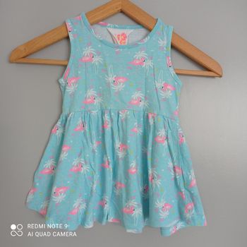 Robe bleu clair turquoise à motifs 4ans