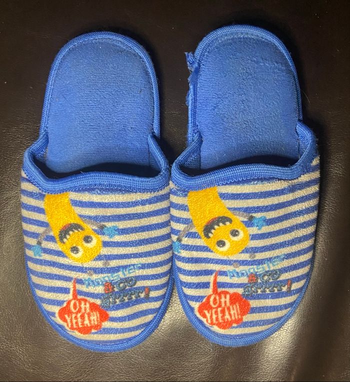 Chaussons rayés bleus et multicolores - photo numéro 2