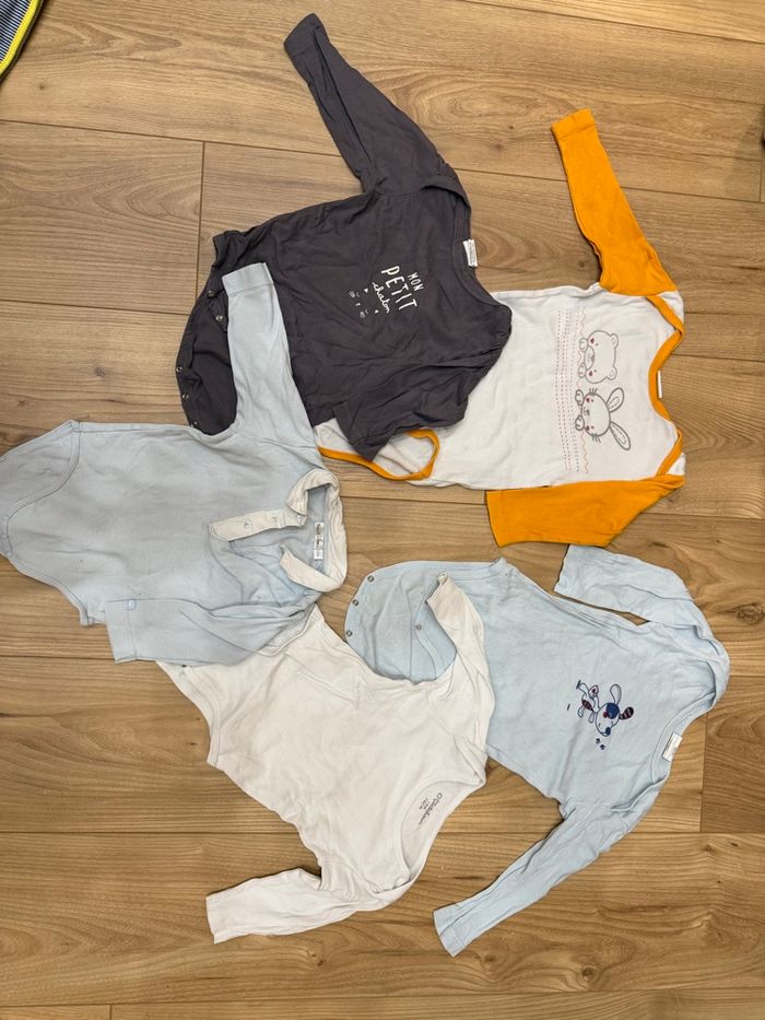 Lot de 5 bodies manches longues 12 mois
