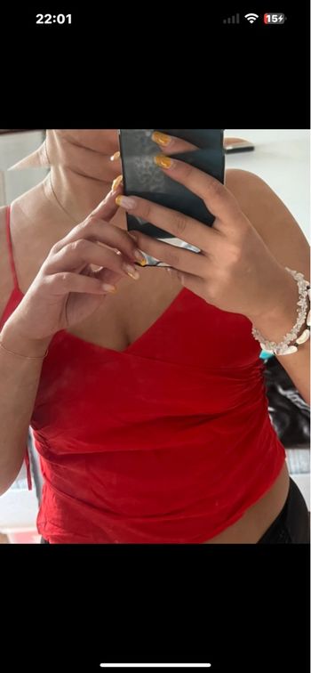 Debardeur satin rouge