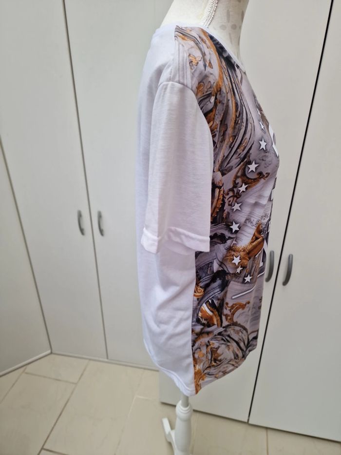 T-shirt Blanc imprimé Baroque New York - photo numéro 7