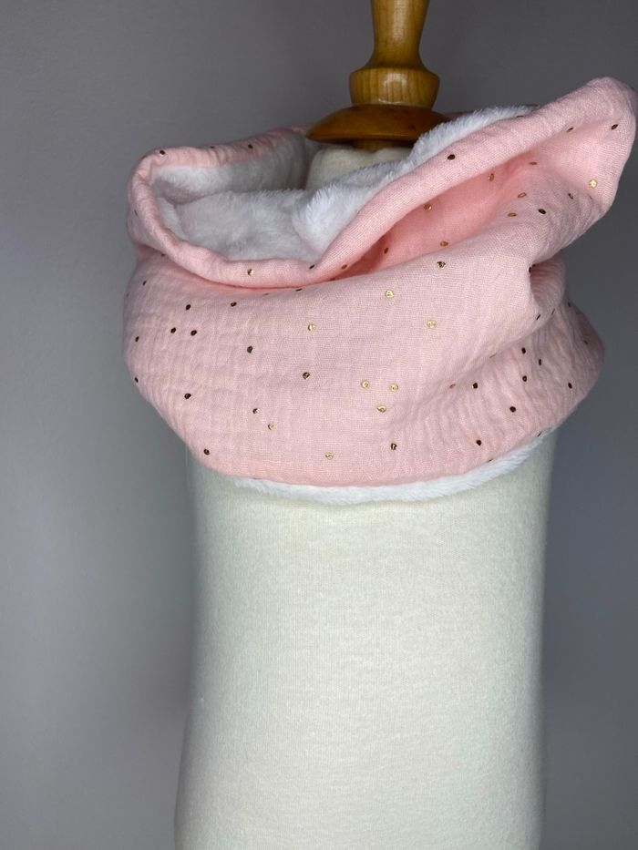 Tour de cou gaze de coton rose