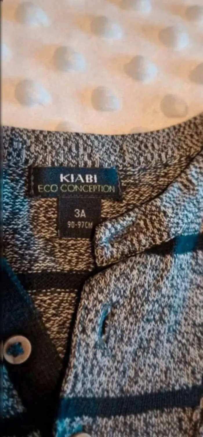 Pull fin gris rayé kiabi - photo numéro 2
