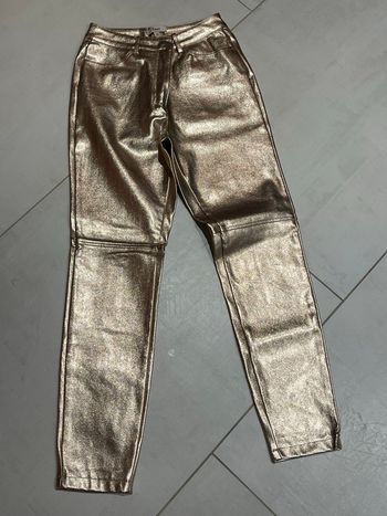 Pantalon enduit doré ETAM T.36