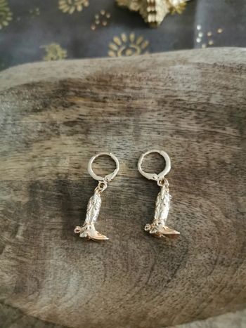 Boucles d'oreilles style cowboy country bottes western