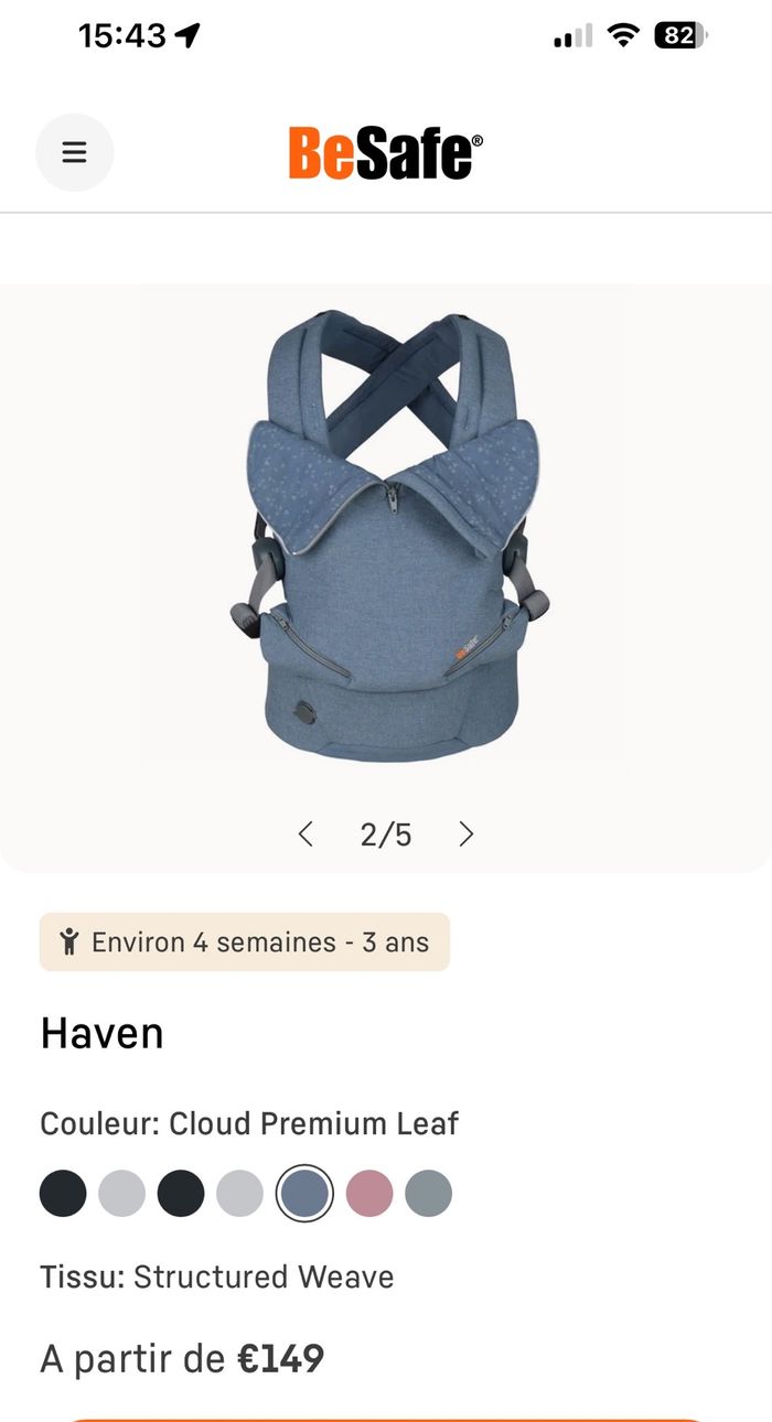 Porte bébé BeSafe