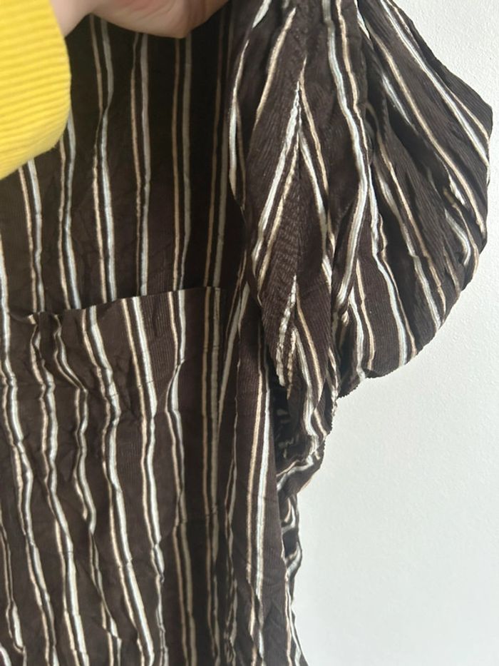 Jolie chemise style velours à rayures marron • Armand Thiery • Taille XL/42 - photo numéro 11