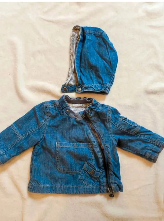 Veste blouson jean automne 6 mois - photo numéro 5