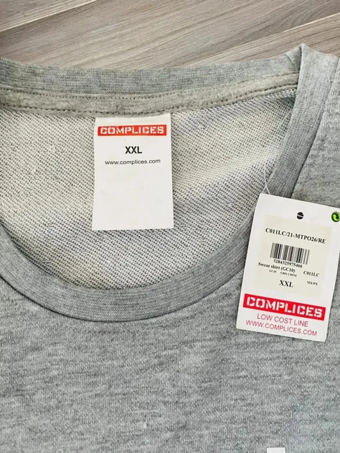 beau sweat homme complices gris neuf avec etiquette XXL - photo numéro 3