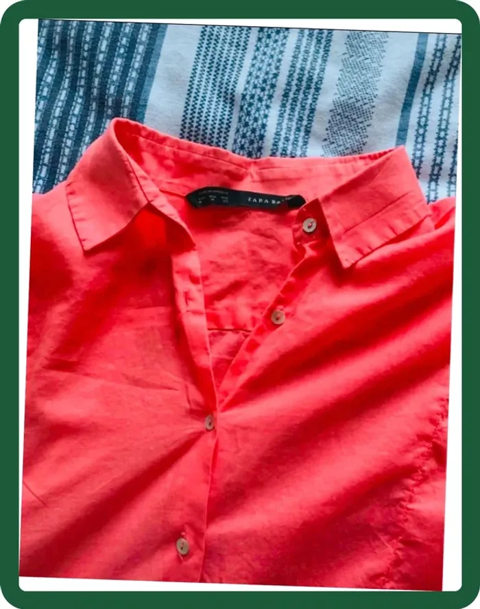 Superbe chemise été Oversize couleur Corail T/M - photo numéro 3
