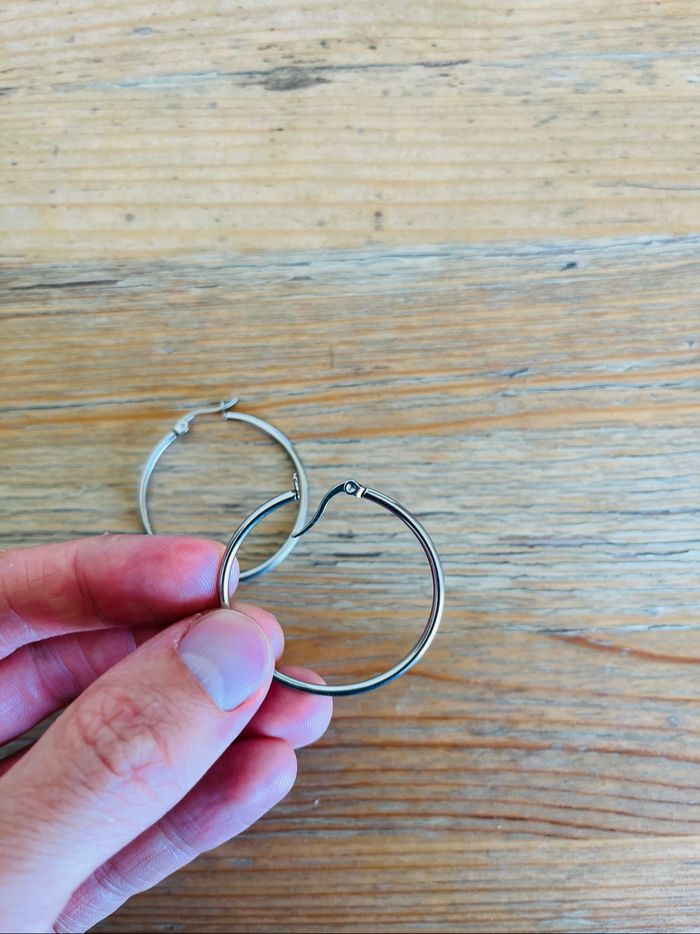 Boucles d’oreilles créoles 36 mm - photo numéro 3