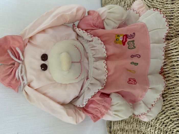 Peluche Puffalump chien rose robe fleurs Kiss me GERCA - photo numéro 2