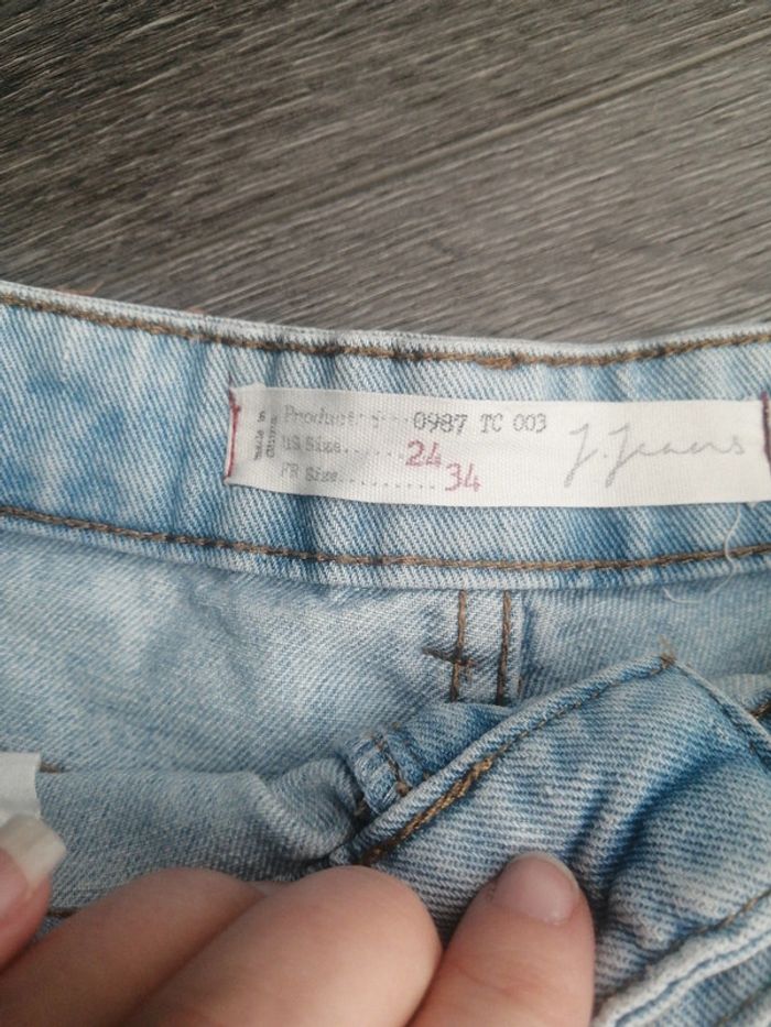 Short en jean à dentelle + effet usé T. 34 - photo numéro 5