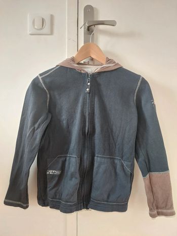 Gilet zippé à capuche 100% coton