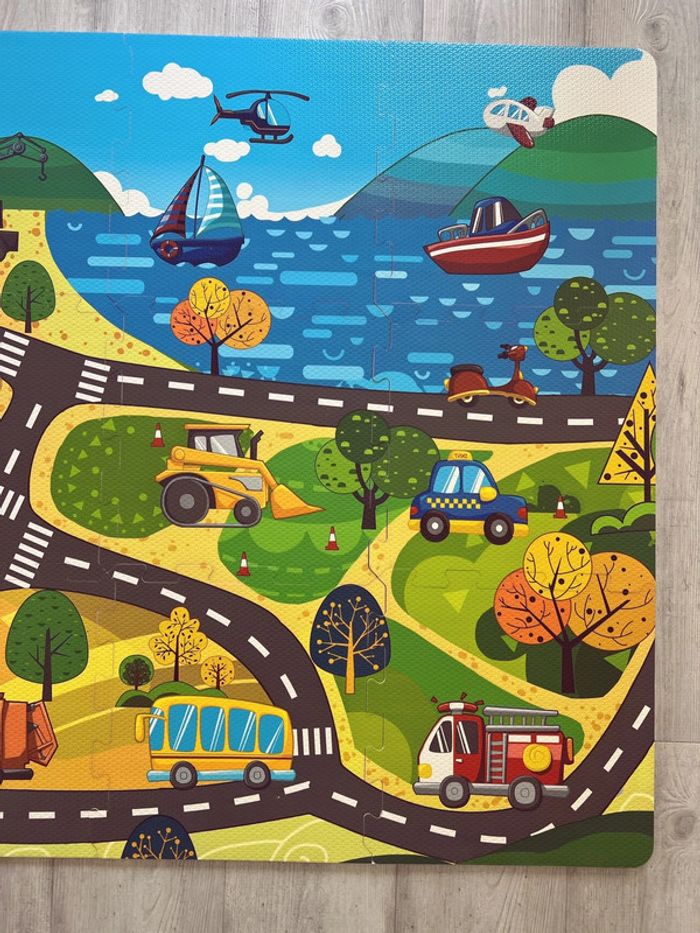 Tapis puzzle mousse circuit véhicule route 122x92 - photo numéro 3