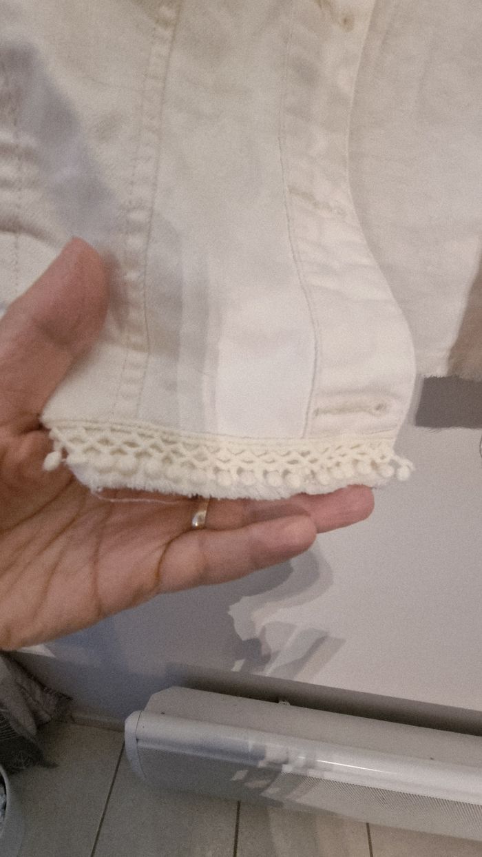 Veste en jean Cache-Cache crème taille XS - photo numéro 6