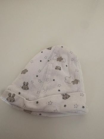 Bonnet blanc lapin