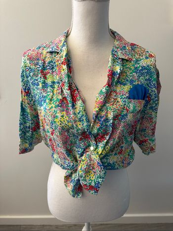 Chemisier à fleurs multicolore Vintage T38 M