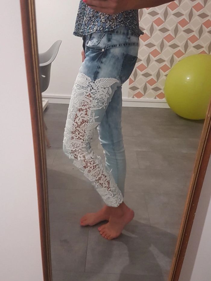 Jean clair dentelle coté Taille 36 - photo numéro 4