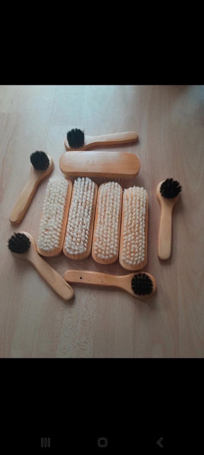 Lot 10 petite brosse à main poile souple