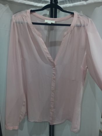 Jolie blouse fluide volant rose clair   42