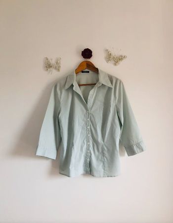 Caroll – Mignon chemisier rayé vert et blanc