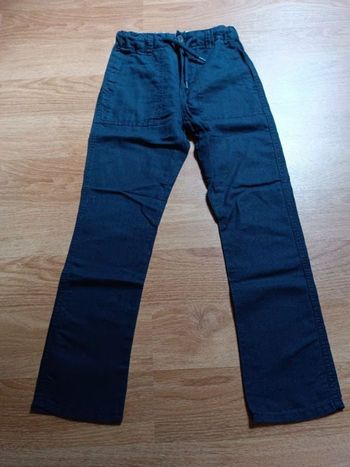 Pantalon en lin bleu Okaïdi 7 ans