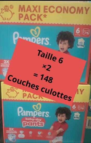 2 cartons de couches taille 6 pants